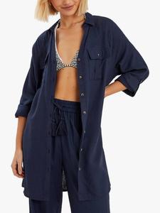 Длинная пляжная рубашка с длинными рукавами Accessorize, Navy