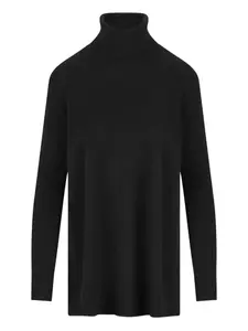 Свитер с высоким воротником и боковыми разрезами ALPHA STUDIO, черный