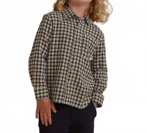 Рубашка с воротником и длинными рукавами в синюю клетку Rylee + Cru