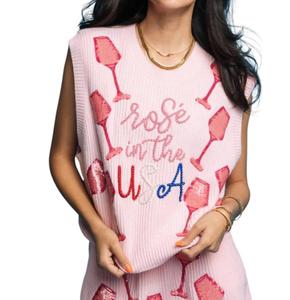 Розе в США свитер жилет розовый QUEEN OF SPARKLES