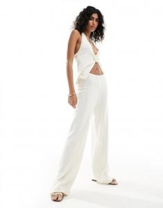 Пляжные брюки тонкой вязки цвета экрю 4th & Reckless Maribel, комбинированная модель