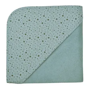 Полотенце с капюшоном Звезды ледяного голубого цвета, капюшонное полотенце 100/100 верхняя часть капюшона из принтованного однослойного джерси Wörner, Eisblau