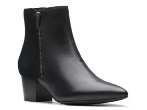Ботильоны женские Clarks Ellanie Vibe из кожи и замши на каблуке, черные