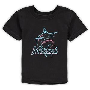 Черная футболка с логотипом команды Infant Miami Marlins Primary Team Outerstuff