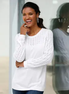 Свитер с круглым вырезом Classic Basics "Свитер Ajour", белый