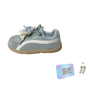 BINGO DUCK Женские низкие скейтерские кеды с бантиком голубые, цвет Blue[Bowknot]