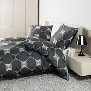 Постельное белье Janine Mako из сатина JD 87103 антрацит 160x210 см + 65x100 см Original Janine