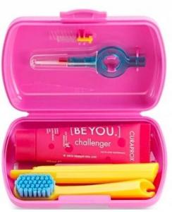 Набор дорожной зубной пасты розового цвета x1 Curaprox