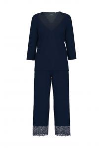 Элегантная пижама «Мечты» с кружевными деталями длина 7/8 Calida, синий
