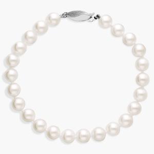 Классический браслет из искусственного жемчуга Акойя длиной 8 дюймов из 18-каратного белого золота (7,0-7,5 мм) Blue Nile