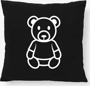 Подушка Huuraa Teddy Bear, подарочный плюшевый мишка, 40x40 см с наполнителем, декоративная отделка из черного хлопка в виде плюшевого мишки Hellweg Druckerei