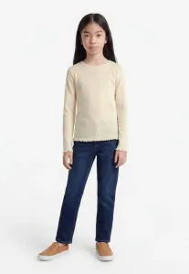 Футболка с длинным рукавом и ажурным узором в виде сердечек Copenhagen Colors, Cream