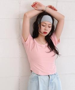 Футболка базовая с закругленным низом Bab, розовый