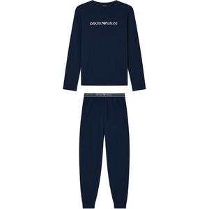 Футболка с длинными рукавами и вышитым логотипом Emporio Armani, синий