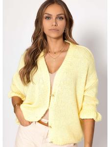 Кардиган с рукавами 3/4 желтого цвета SASSYCLASSY
