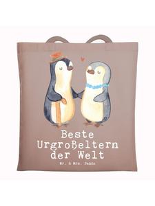 Сумка Mr. & Mrs. Panda Tragetasche Pinguin Beste Urgroßeltern der Welt..., коричневая пастель