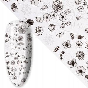 Трансферная фольга для нейл-арта 80 см Flower White №1, AllePaznokcie