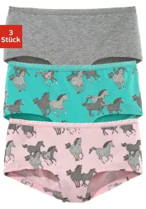 Трусики Petite Fleur (3 шт. в упаковке) с принтом лошади, серый