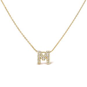 Ожерелье с подвеской "AZ" в форме пузыря из 10-каратного золота с бриллиантами Haus Of Brilliance, Yellow | M