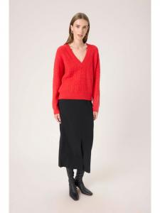 Soaked in Luxury Вязаный свитер SLVespera, прямой крой, цвет Red Alert