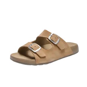 La Chapelle Сандалии-слайдеры женские, коричневые, противоскользящие, устойчивые к истиранию