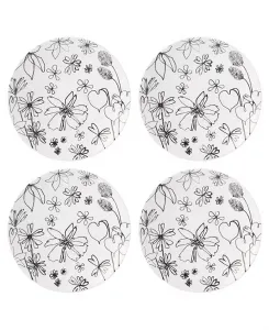 Набор декоративных тарелок Garden Doodle из 4 предметов Kate Spade New York, white