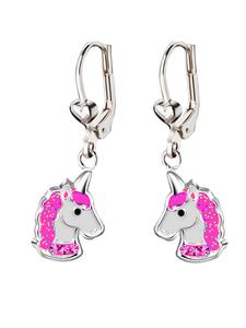 Schmuck23 Серебряные серьги 925 пробы с изображением единорога, 1,0 см x 1,0 см