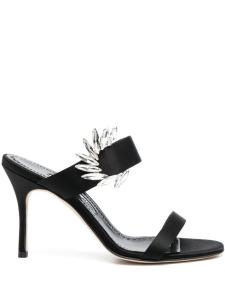 Manolo Blahnik босоножки с кристаллами, черный