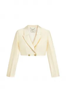 Укороченный кружевной жакет BLUMARINE, бежевый