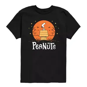 Футболка для мальчиков 8-20 лет с принтом "Хэллоуин" — Снупи воет Licensed Character, черный