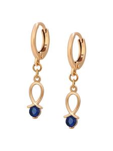 Faina Женские серьги-подвески из розового золота и темно-синего цвета