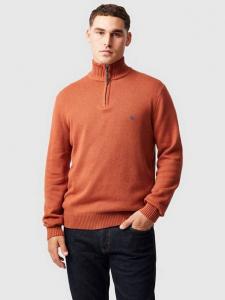 Мерик Бэй хлопковый вязаный джемпер с молнией Rodd & Gunn, Rust