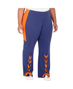 Брюки больших размеров с боковой полосой и шнуровкой по низу Poetic Justice, Navy