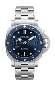 Часы submersible blu notte 42 мм doppio cinturino Panerai