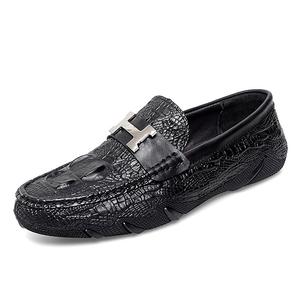 Мужская повседневная обувь Мужская Mr. Thorn Tree, Black-Top Grain Cow Leather With Crocodile Pattern Design