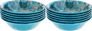 Глубокая универсальная миска 19 см Radiance Teal Melamine, набор 12 шт, ударопрочная, для салата, супа, пасты, закусок, безопасна для посудомоечной машины, для дома и улицы, прибрежный стиль Certified International, мультиколор