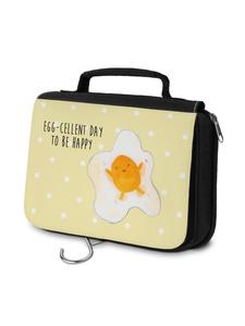 Mr. & Mrs. Panda Косметичка в виде жареного яйца с надписью пастельно-желтого цвета