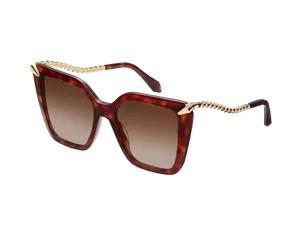 Солнцезащитные очки Serpenti Bvlgari, коричневый