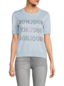 Футболка-свитер с декором Bonjour Karl Lagerfeld Paris, цвет Chambray Blue