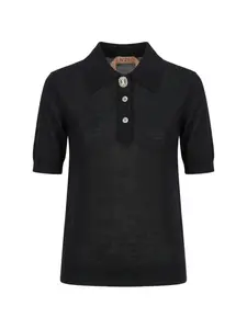 Поло с пуговицами-украшениями Nº21, черный