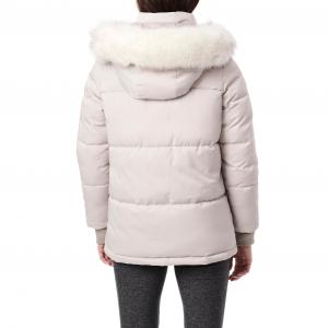 Тяжелая стеганая куртка с отделкой из искусственного меха на капюшоне Bernardo, цвет pearl grey