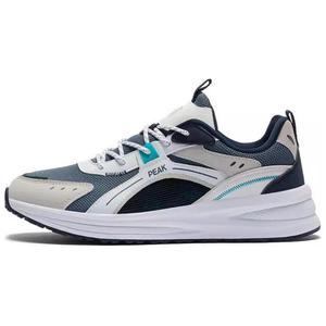 Тайцзи Цанлан Амортизирующие Низкие Беговые Кроссовки Мужские Бело-Синие PEAK, Бэймакс/Темно-Синий