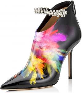 Женские ботильоны XYD на высоком каблуке с кристаллическим ремешком, вечернее платье, острый носок, высокие каблуки