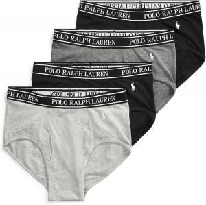 POLO RALPH LAUREN мужские трусы-боксеры Classic Fit Stretch мультипак, Black/White, Andover Heather/White, Charcoal Heather/White, Black/White - 4 Pack