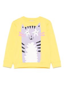 Толстовка с рисунком кота Stella McCartney Kids, желтый
