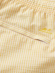 Прямые шорты для плавания средней длины из полосатой ткани сирсакер MR P., желтый