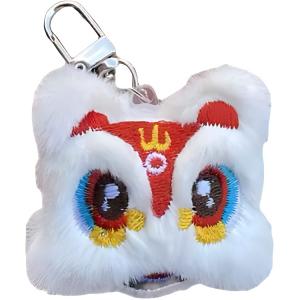 Китайский модный тренд кукла-брелок лев плюш подвеска высота 5см ROUERXIONG, белый