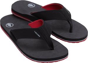 Детские шлепанцы Volcom Victor, черный/красный