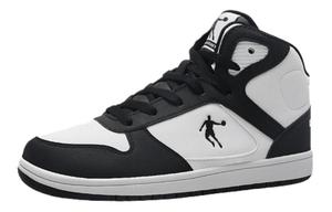 Амортизирующие износостойкие высокие скейтбордские кроссовки мужские белые черные QIAODAN