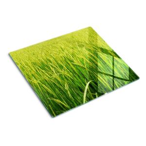 Стеклянная тарелка 60x52 см. Рисовое поле TULUP, зеленый